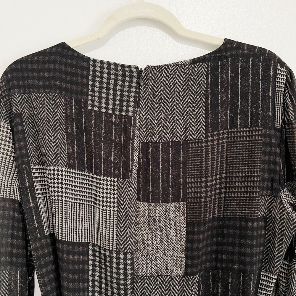 NWT Ralph Lauren Faux-Wrap Midi Dress Long Sleeve Tie Waist Geometric Size 16 - Picture 8 of 13